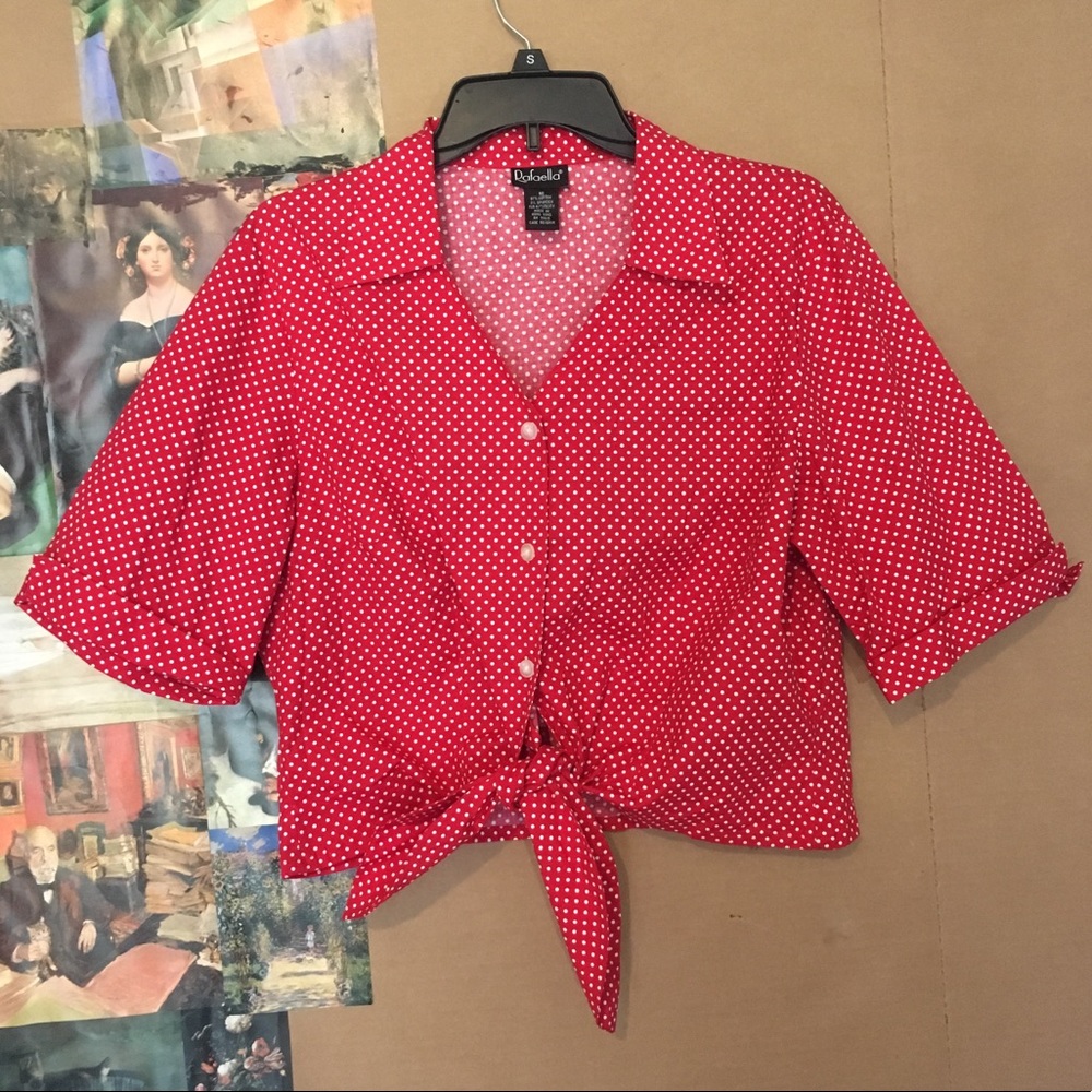 Red Polka Dot Rafaella Shirt!